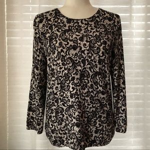 Philosophy Lace Print Sweater sz L